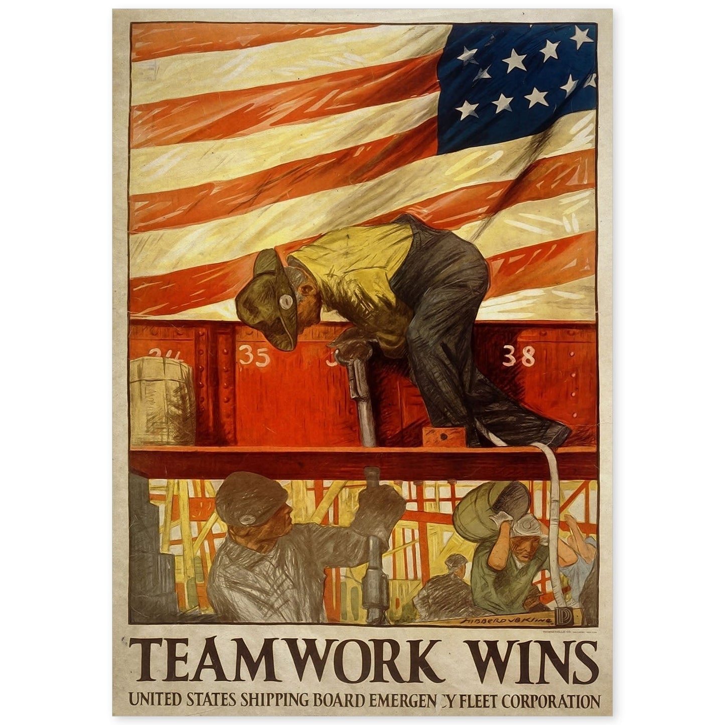 Poster vintage de Poster de guerra USA. con imágenes vintage y de publicidad antigua.-Artwork-Nacnic-A4-Sin marco-Nacnic Estudio SL