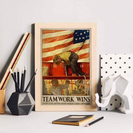 Poster vintage de Poster de guerra USA. con imágenes vintage y de publicidad antigua.-Artwork-Nacnic-Nacnic Estudio SL