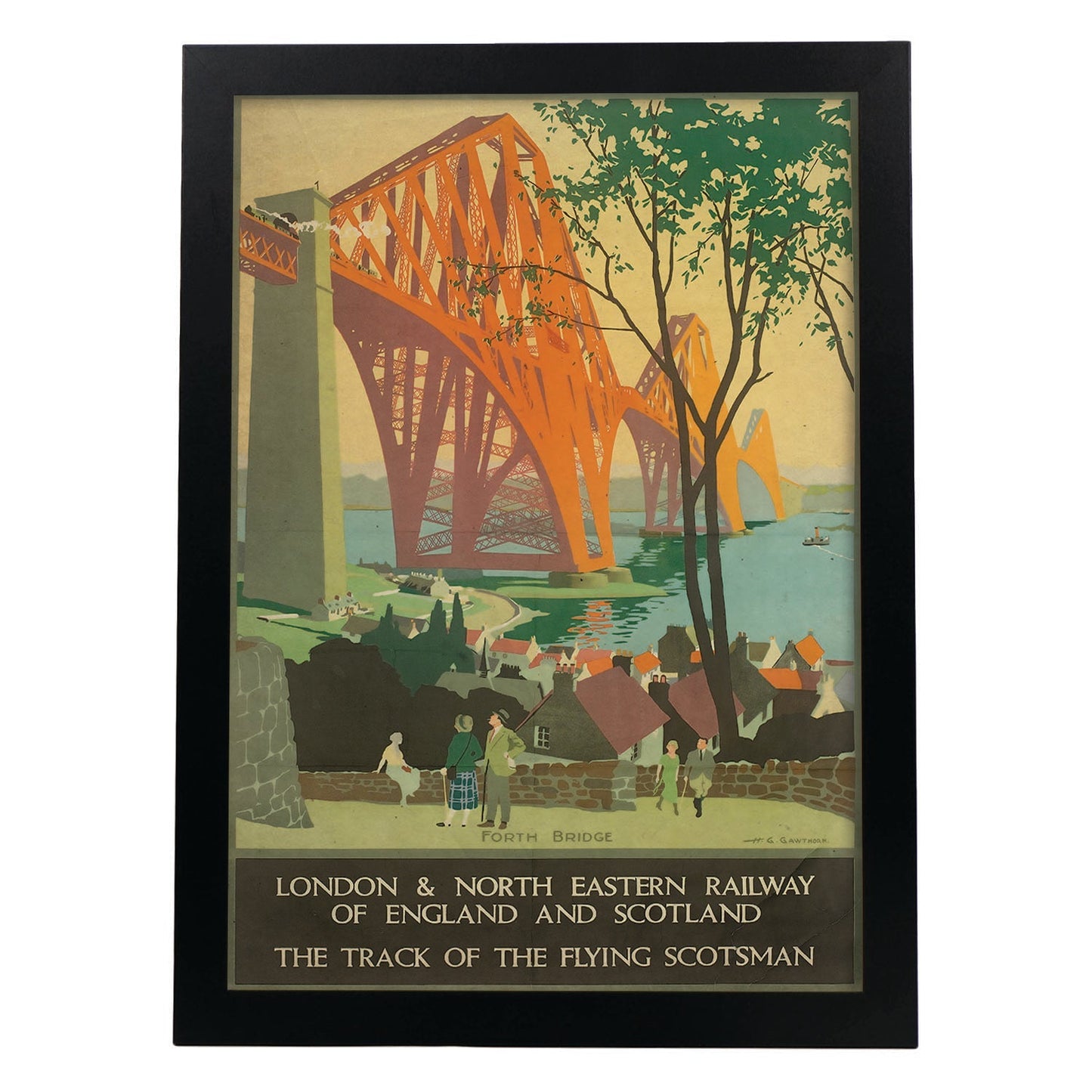 Poster vintage de Puente de Londres. con imágenes vintage y de publicidad antigua.-Artwork-Nacnic-A3-Marco Negro-Nacnic Estudio SL