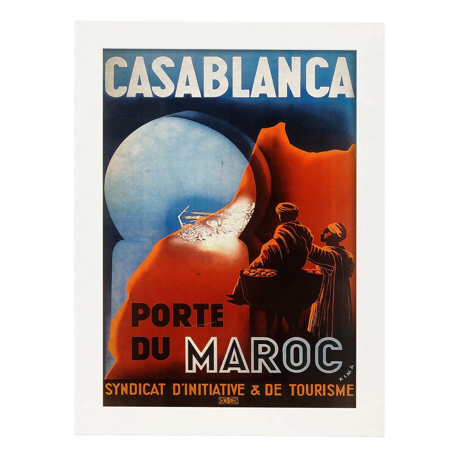 Poster vintage de Puesto de Casablanca. con imágenes vintage y de publicidad antigua.-Artwork-Nacnic-A3-Marco Blanco-Nacnic Estudio SL