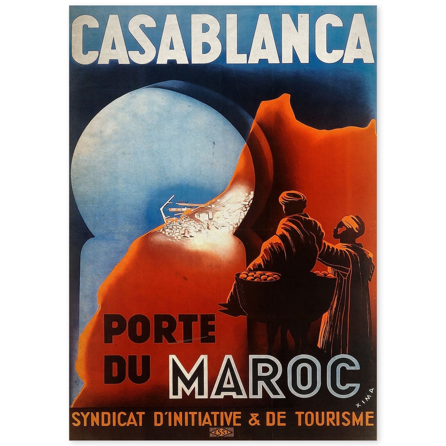 Poster vintage de Puesto de Casablanca. con imágenes vintage y de publicidad antigua.-Artwork-Nacnic-A4-Sin marco-Nacnic Estudio SL