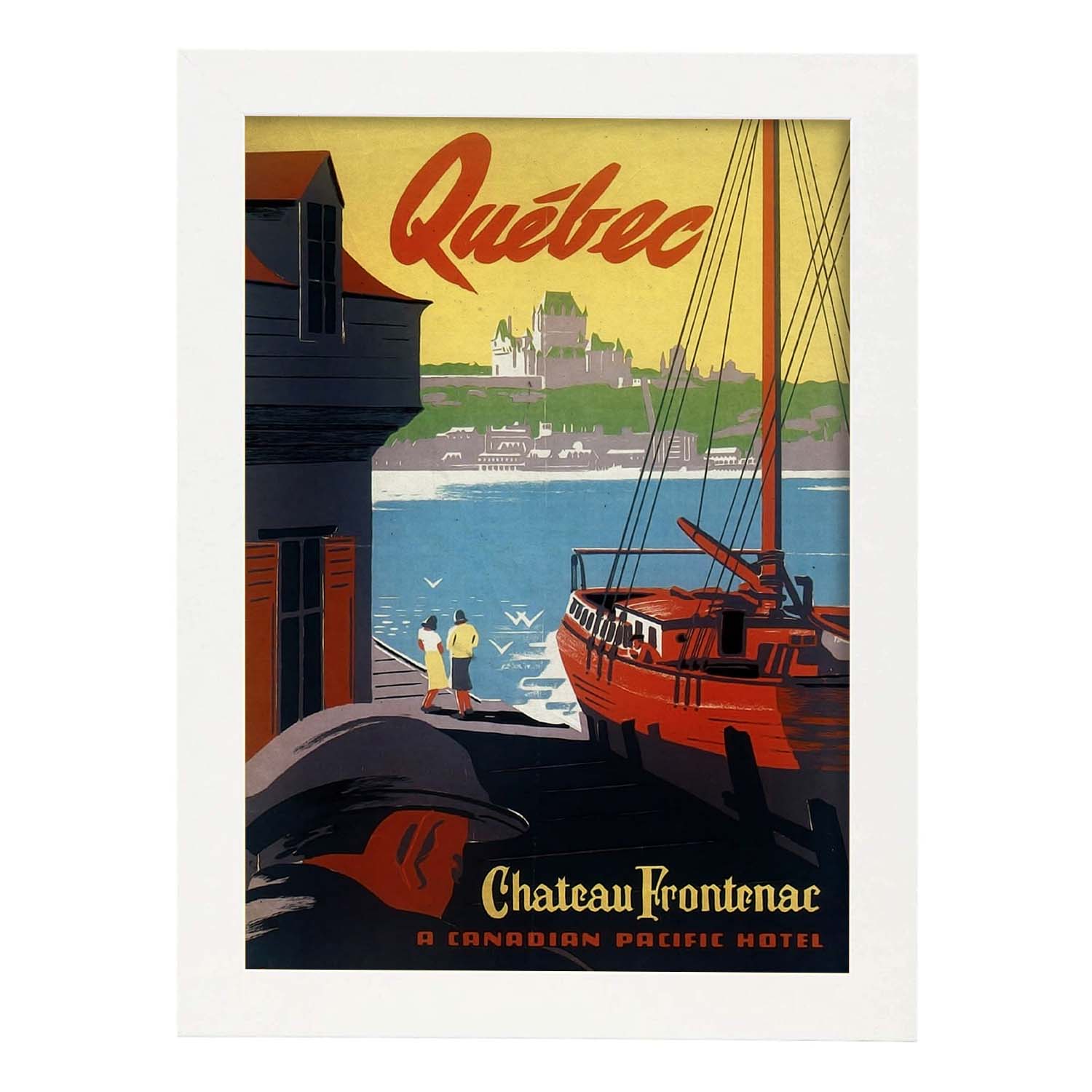 Poster vintage de Quebec. con imágenes vintage y de publicidad antigua.-Artwork-Nacnic-A3-Marco Blanco-Nacnic Estudio SL