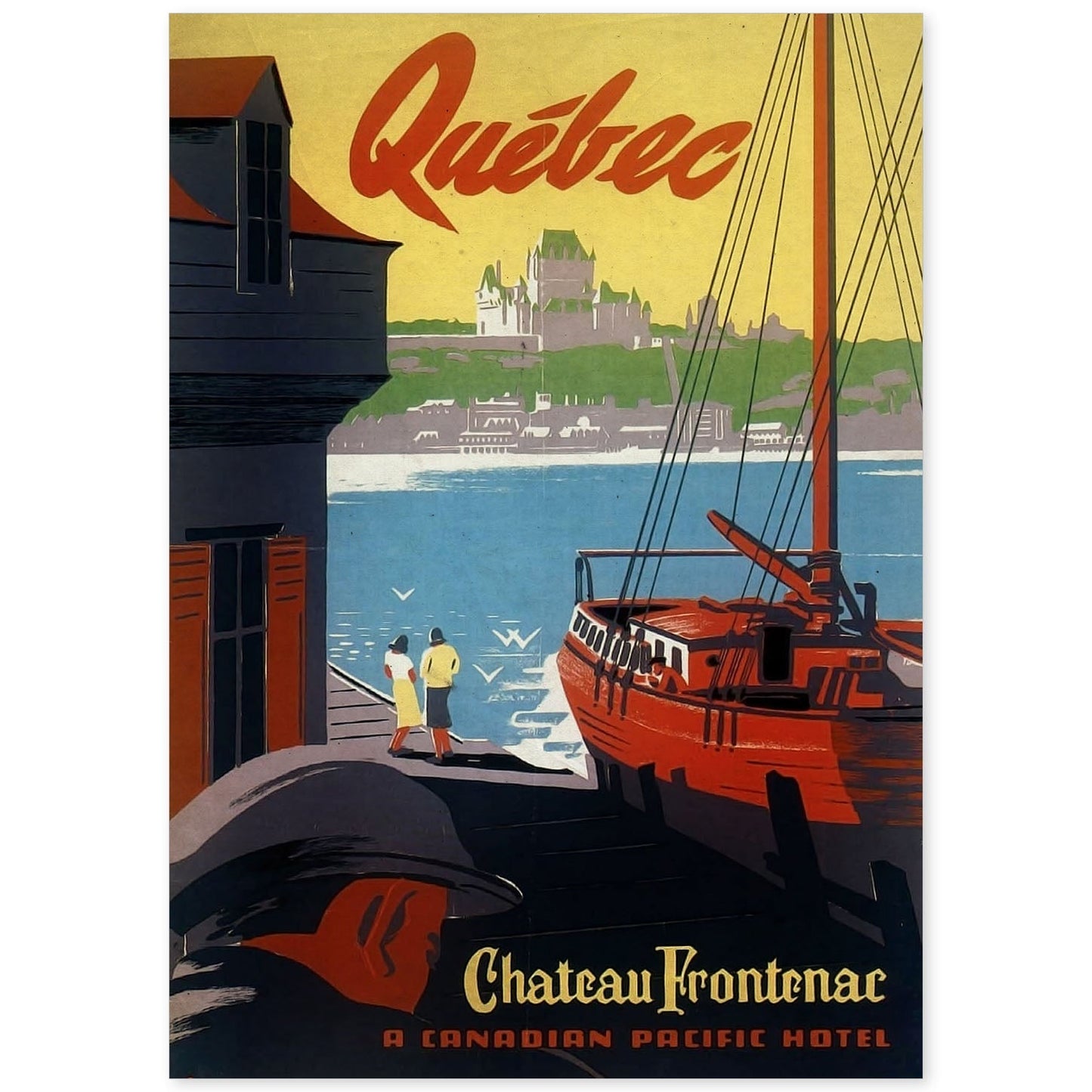 Poster vintage de Quebec. con imágenes vintage y de publicidad antigua.-Artwork-Nacnic-A4-Sin marco-Nacnic Estudio SL