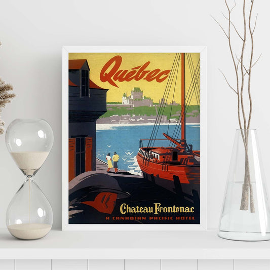 Poster vintage de Quebec. con imágenes vintage y de publicidad antigua.-Artwork-Nacnic-Nacnic Estudio SL