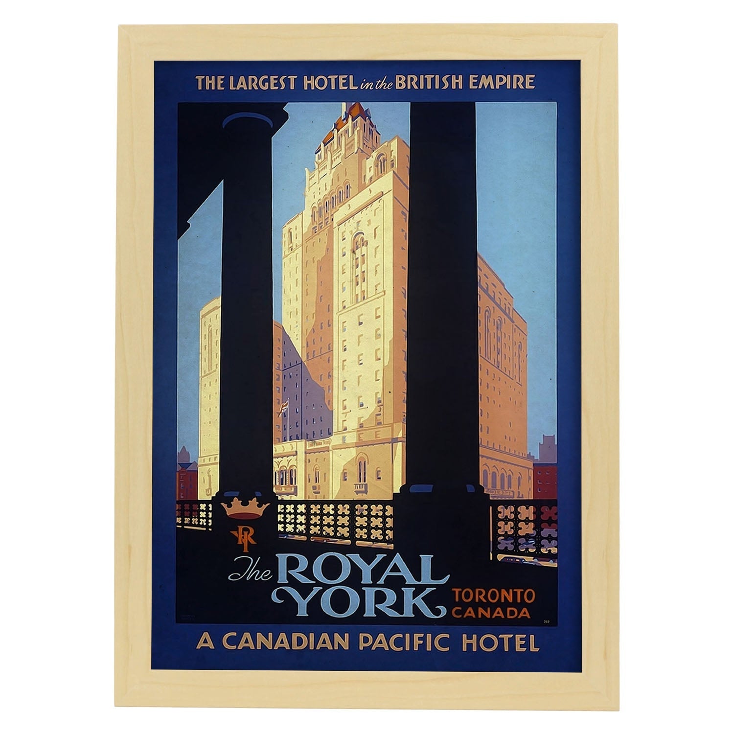Poster vintage de Rascacielos York. con imágenes vintage y de publicidad antigua.-Artwork-Nacnic-A3-Marco Madera clara-Nacnic Estudio SL