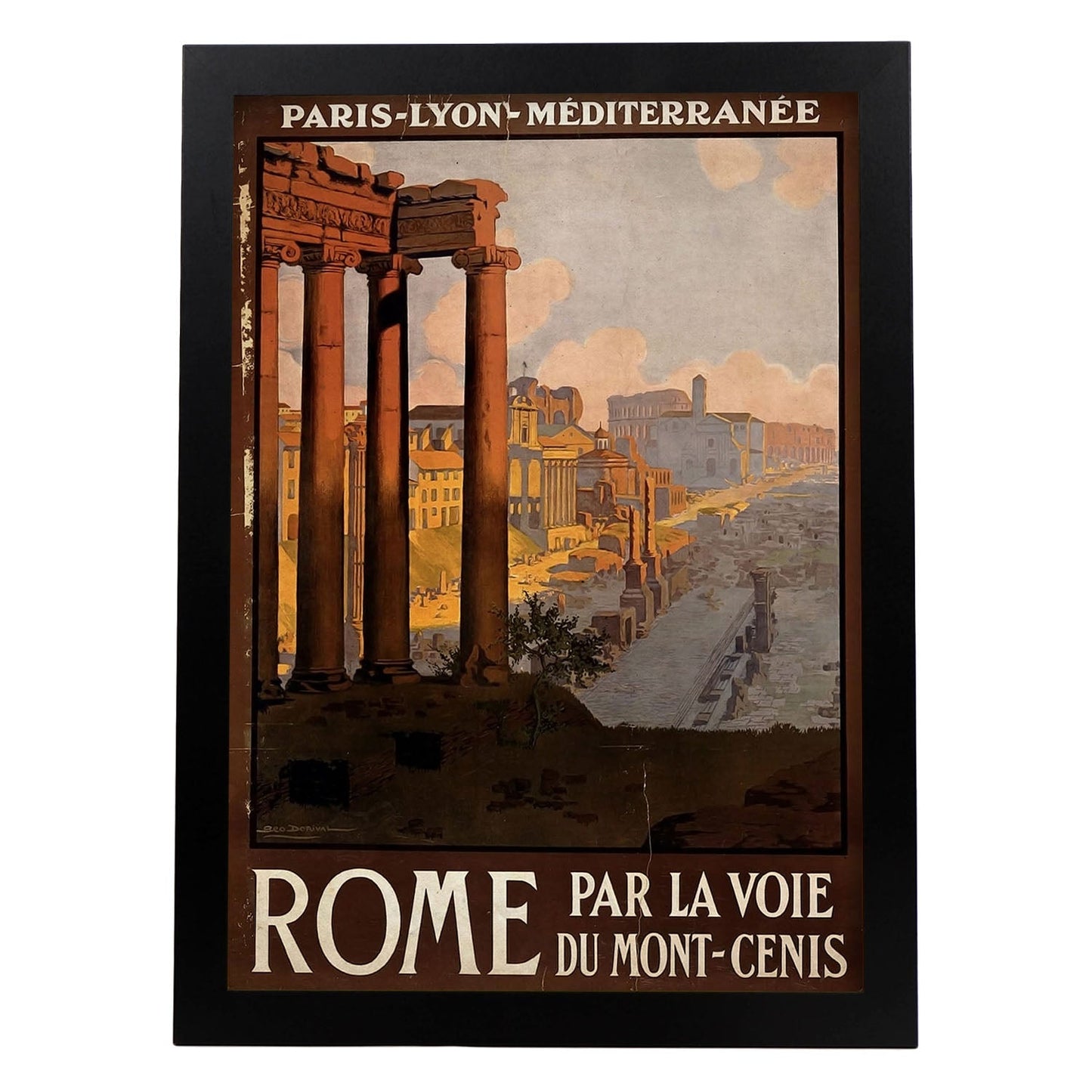 Poster vintage de Roma. con imágenes vintage y de publicidad antigua.-Artwork-Nacnic-A3-Marco Negro-Nacnic Estudio SL