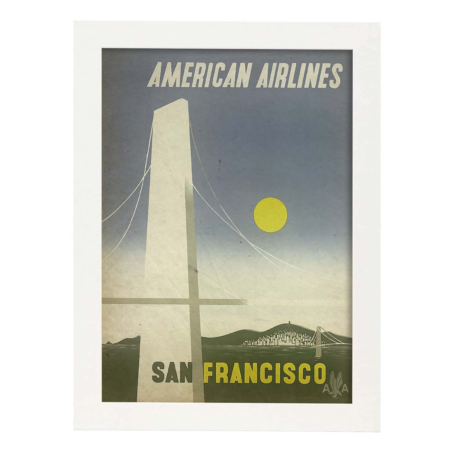 Poster vintage de San Francisco - American Airlines. con imágenes vintage y de publicidad antigua.-Artwork-Nacnic-A3-Marco Blanco-Nacnic Estudio SL