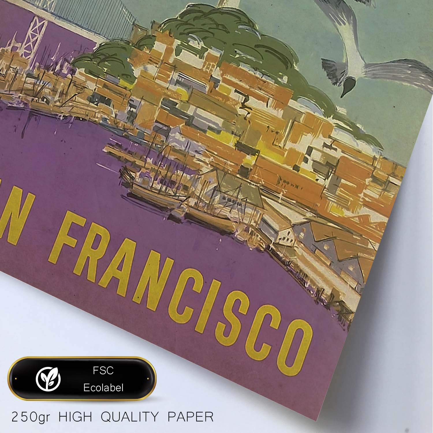 Poster vintage de San Francisco. con imágenes vintage y de publicidad antigua.-Artwork-Nacnic-Nacnic Estudio SL