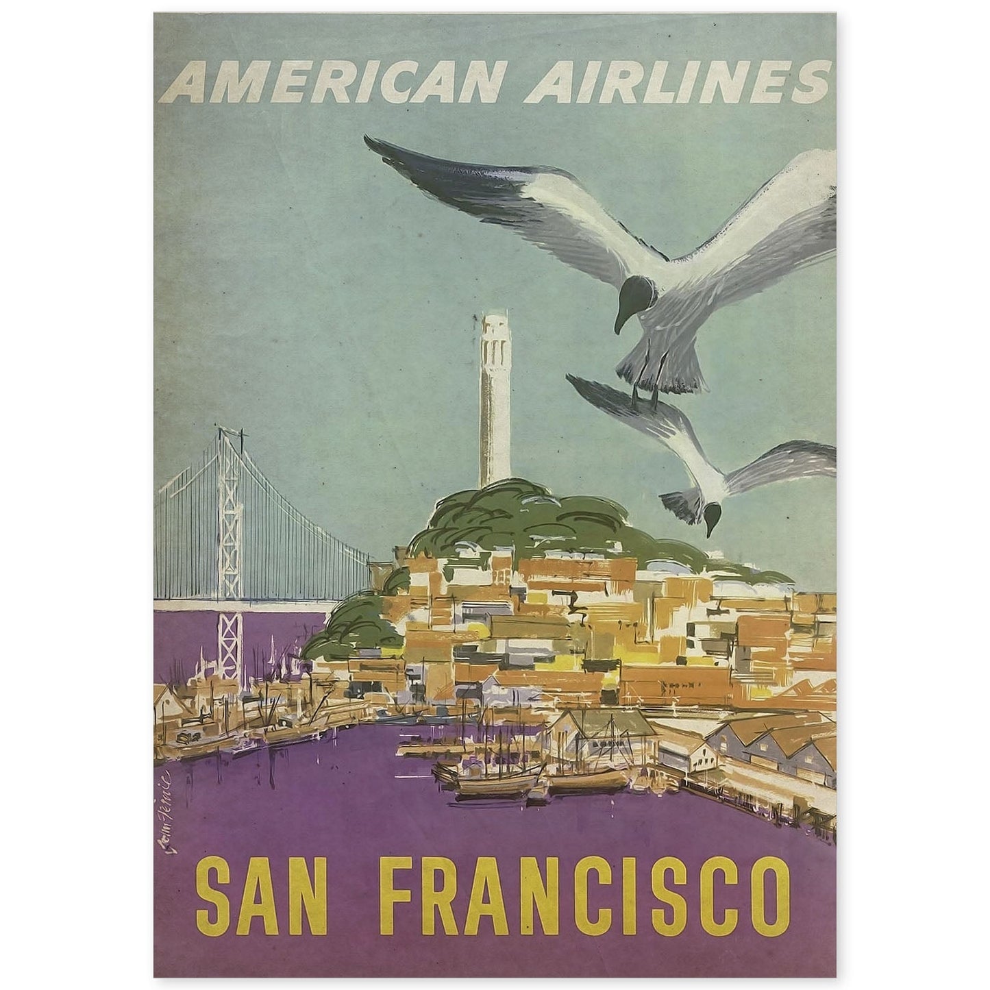 Poster vintage de San Francisco. con imágenes vintage y de publicidad antigua.-Artwork-Nacnic-A4-Sin marco-Nacnic Estudio SL
