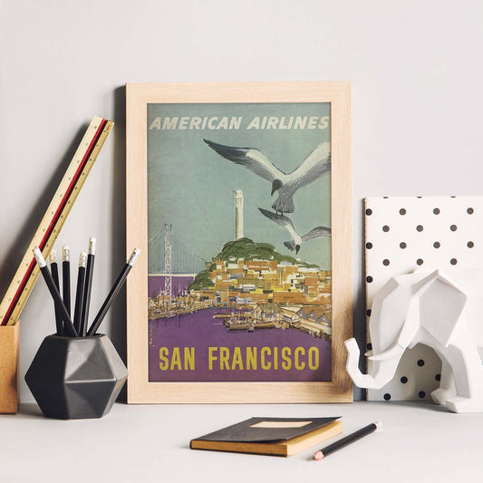 Poster vintage de San Francisco. con imágenes vintage y de publicidad antigua.-Artwork-Nacnic-Nacnic Estudio SL