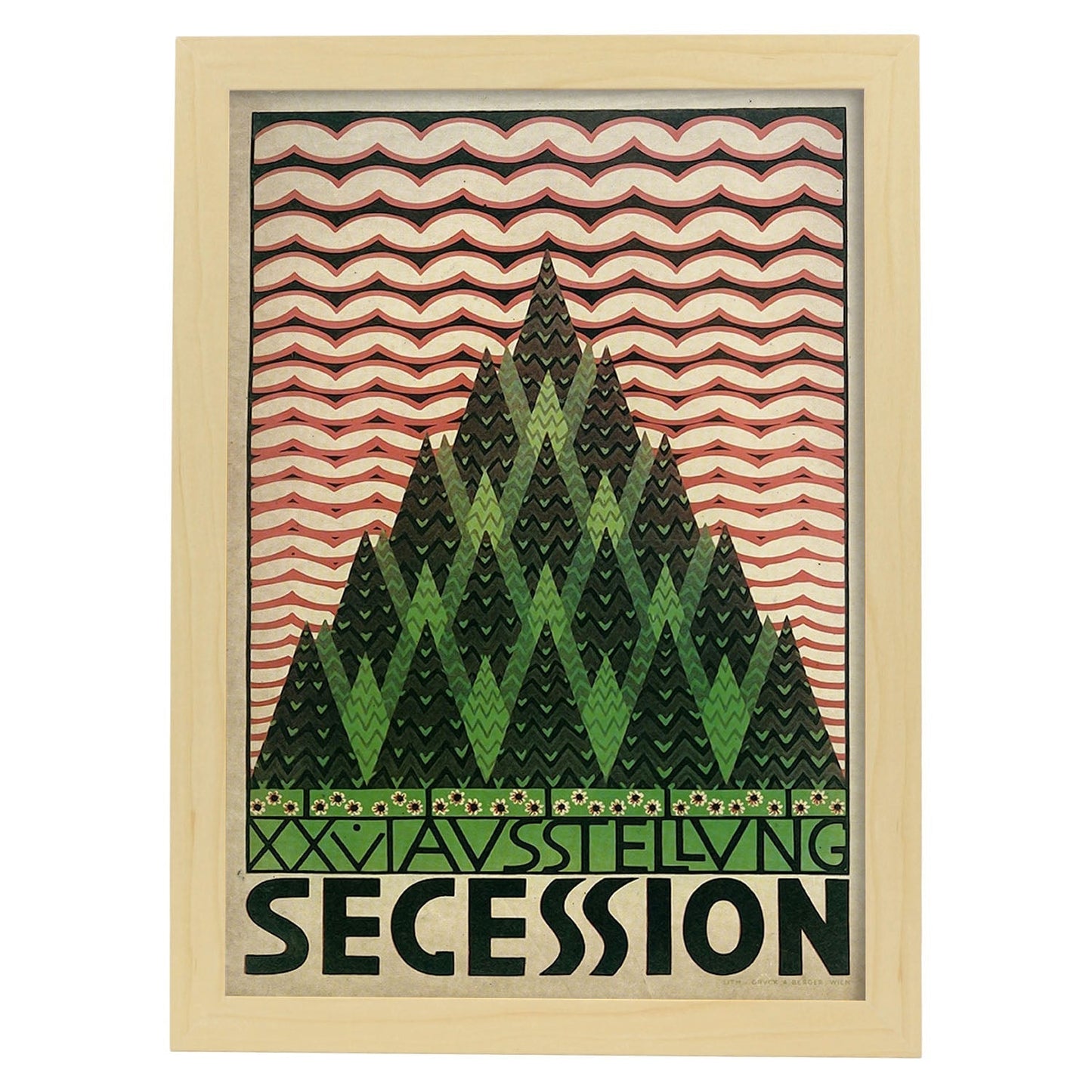 Poster vintage de Secesión. con imágenes vintage y de publicidad antigua.-Artwork-Nacnic-A3-Marco Madera clara-Nacnic Estudio SL