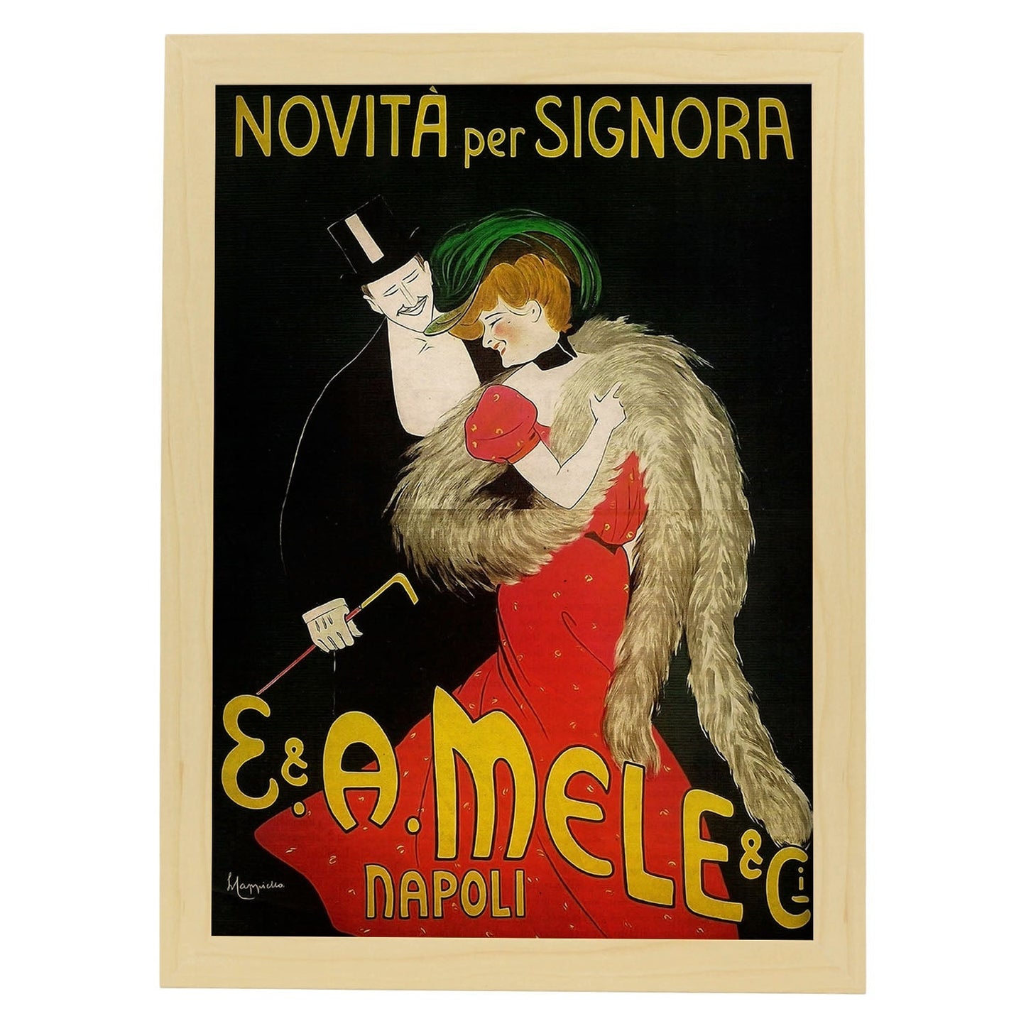 Poster vintage de Señora vintage. con imágenes vintage y de publicidad antigua.-Artwork-Nacnic-A3-Marco Madera clara-Nacnic Estudio SL