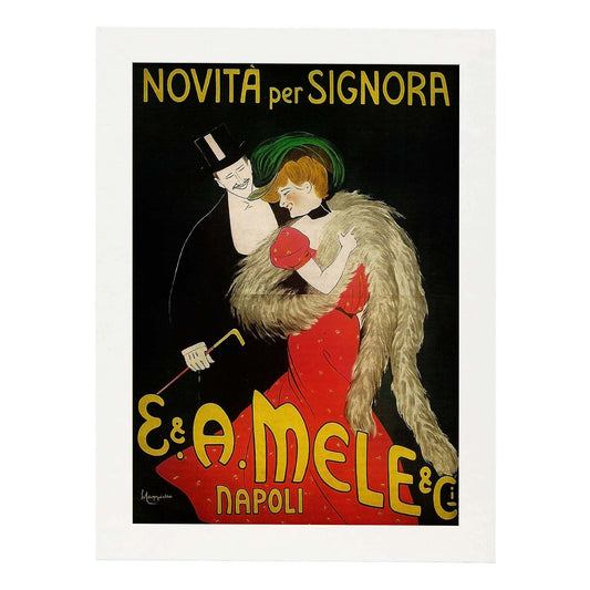 Poster vintage de Señora vintage. con imágenes vintage y de publicidad antigua.-Artwork-Nacnic-A4-Marco Blanco-Nacnic Estudio SL