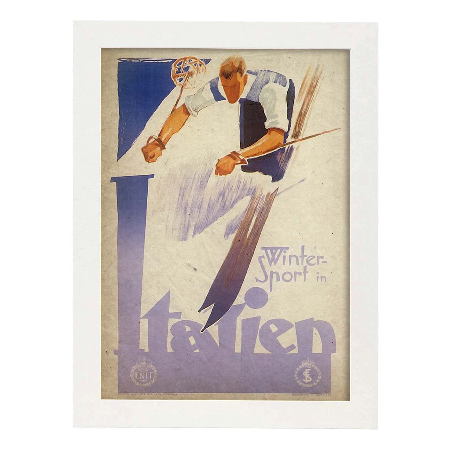 Poster vintage de Ski en Italia. con imágenes vintage y de publicidad antigua.-Artwork-Nacnic-A3-Marco Blanco-Nacnic Estudio SL