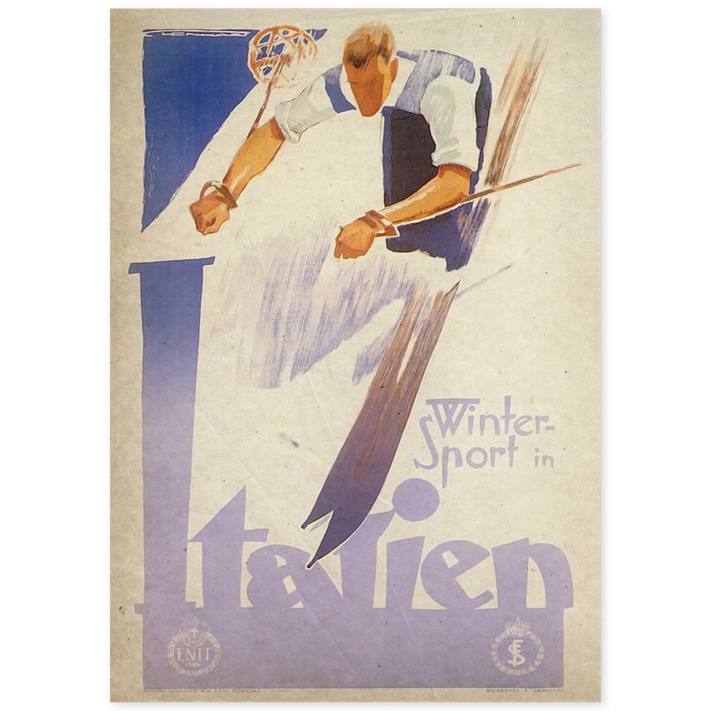 Poster vintage de Ski en Italia. con imágenes vintage y de publicidad antigua.-Artwork-Nacnic-A4-Sin marco-Nacnic Estudio SL