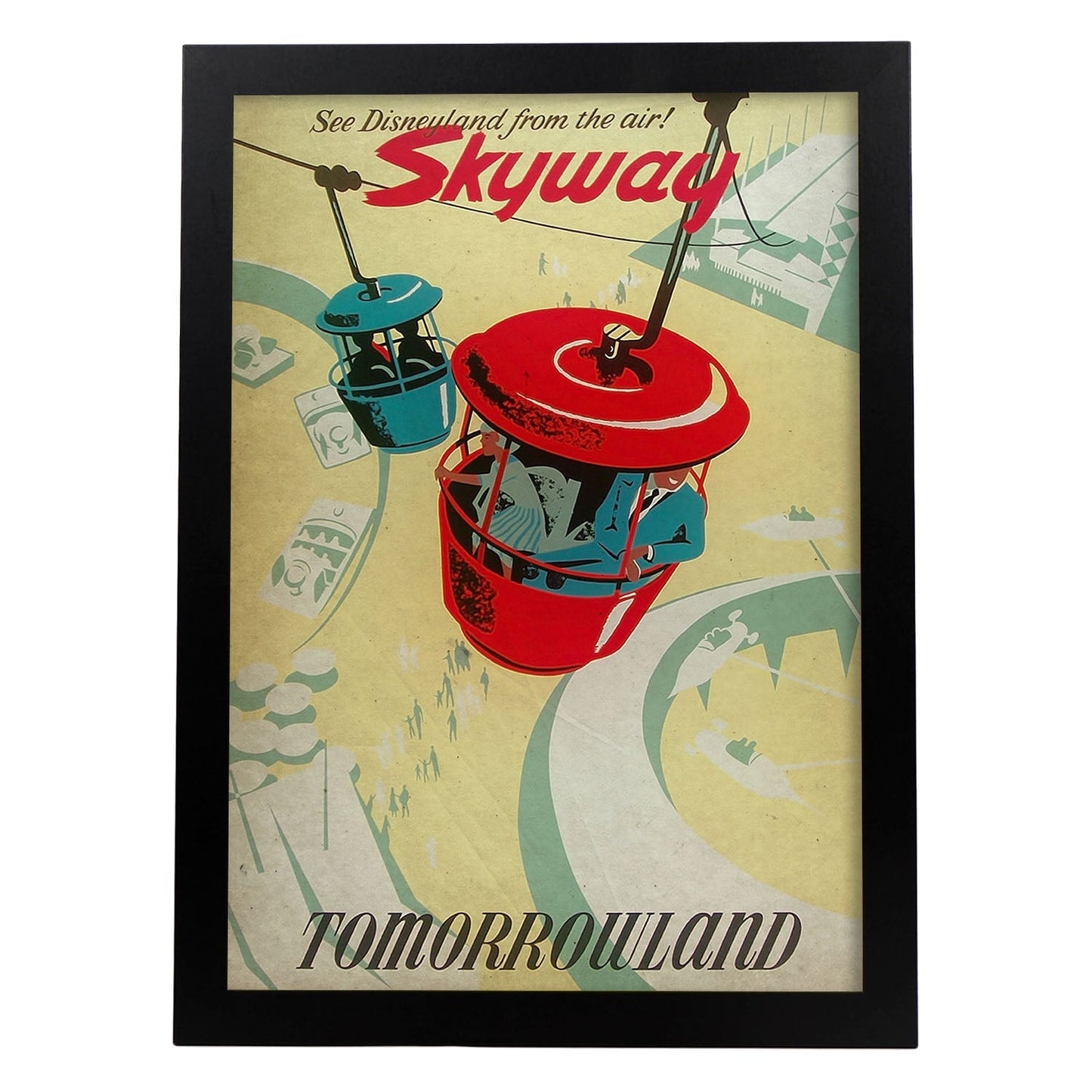 Poster vintage de Skyway. con imágenes vintage y de publicidad antigua.-Artwork-Nacnic-A4-Marco Negro-Nacnic Estudio SL