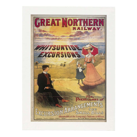 Poster vintage de Sol sobre el mar. con imágenes vintage y de publicidad antigua.-Artwork-Nacnic-A4-Marco Blanco-Nacnic Estudio SL