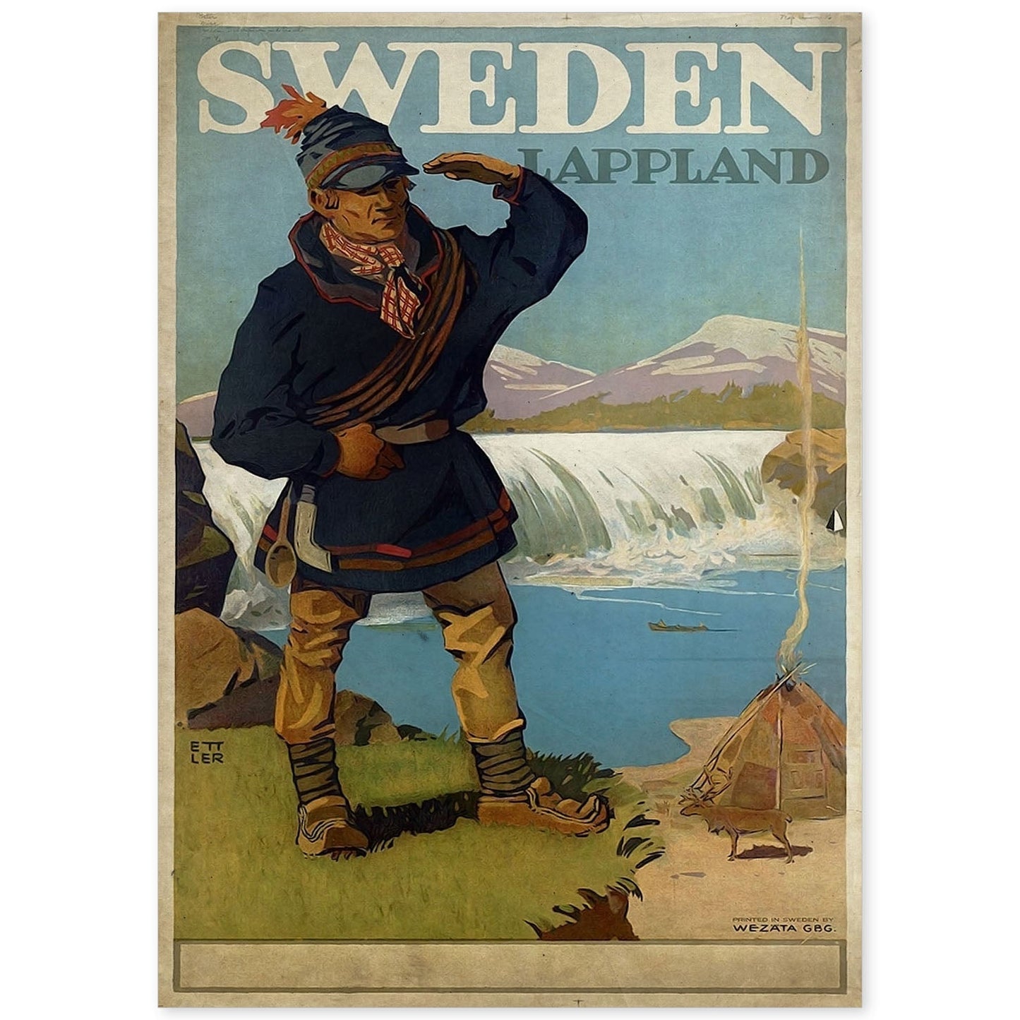 Poster vintage de Suecia. con imágenes vintage y de publicidad antigua.-Artwork-Nacnic-A4-Sin marco-Nacnic Estudio SL