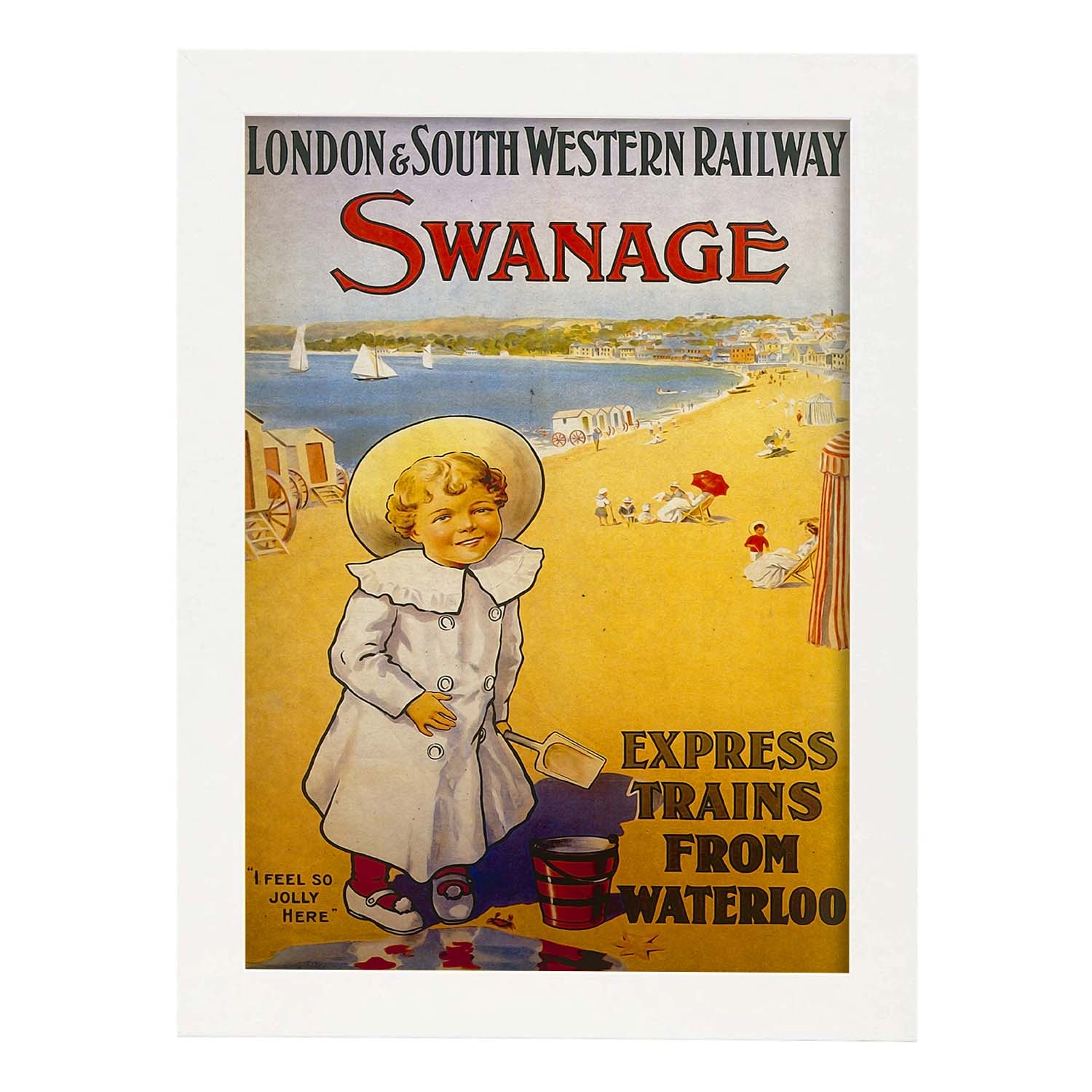 Poster vintage de Swanage. con imágenes vintage y de publicidad antigua.-Artwork-Nacnic-A3-Marco Blanco-Nacnic Estudio SL