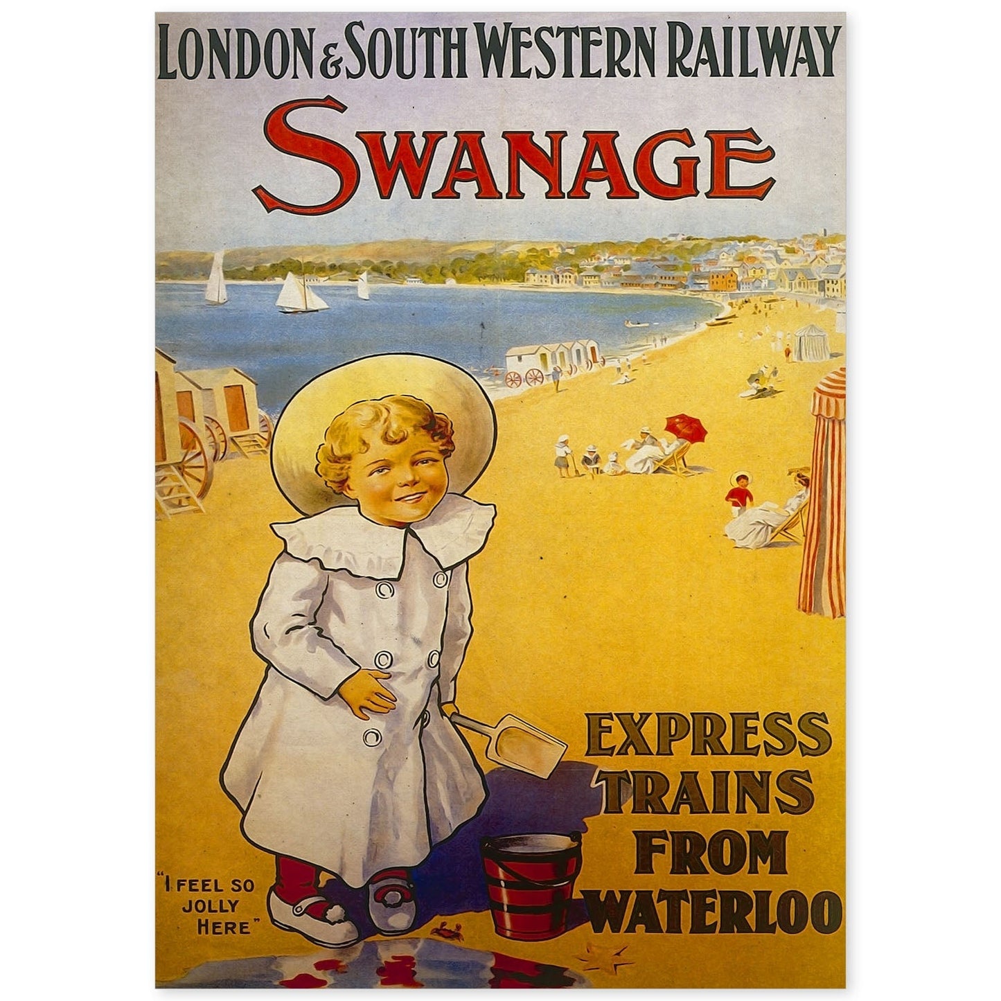 Poster vintage de Swanage. con imágenes vintage y de publicidad antigua.-Artwork-Nacnic-A4-Sin marco-Nacnic Estudio SL