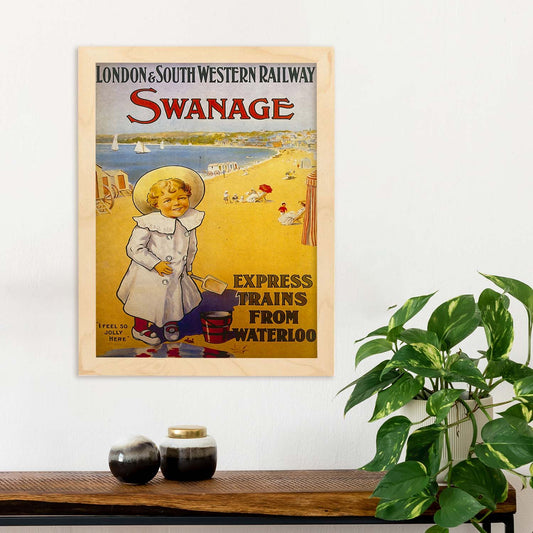 Poster vintage de Swanage. con imágenes vintage y de publicidad antigua.-Artwork-Nacnic-Nacnic Estudio SL
