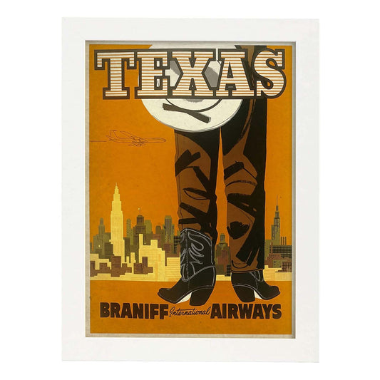 Poster vintage de Tejano. con imágenes vintage y de publicidad antigua.-Artwork-Nacnic-A4-Marco Blanco-Nacnic Estudio SL