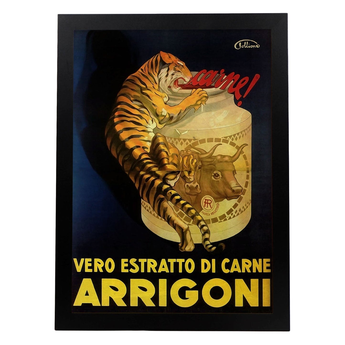 Poster vintage de Tigre. con imágenes vintage y de publicidad antigua.-Artwork-Nacnic-A3-Marco Negro-Nacnic Estudio SL