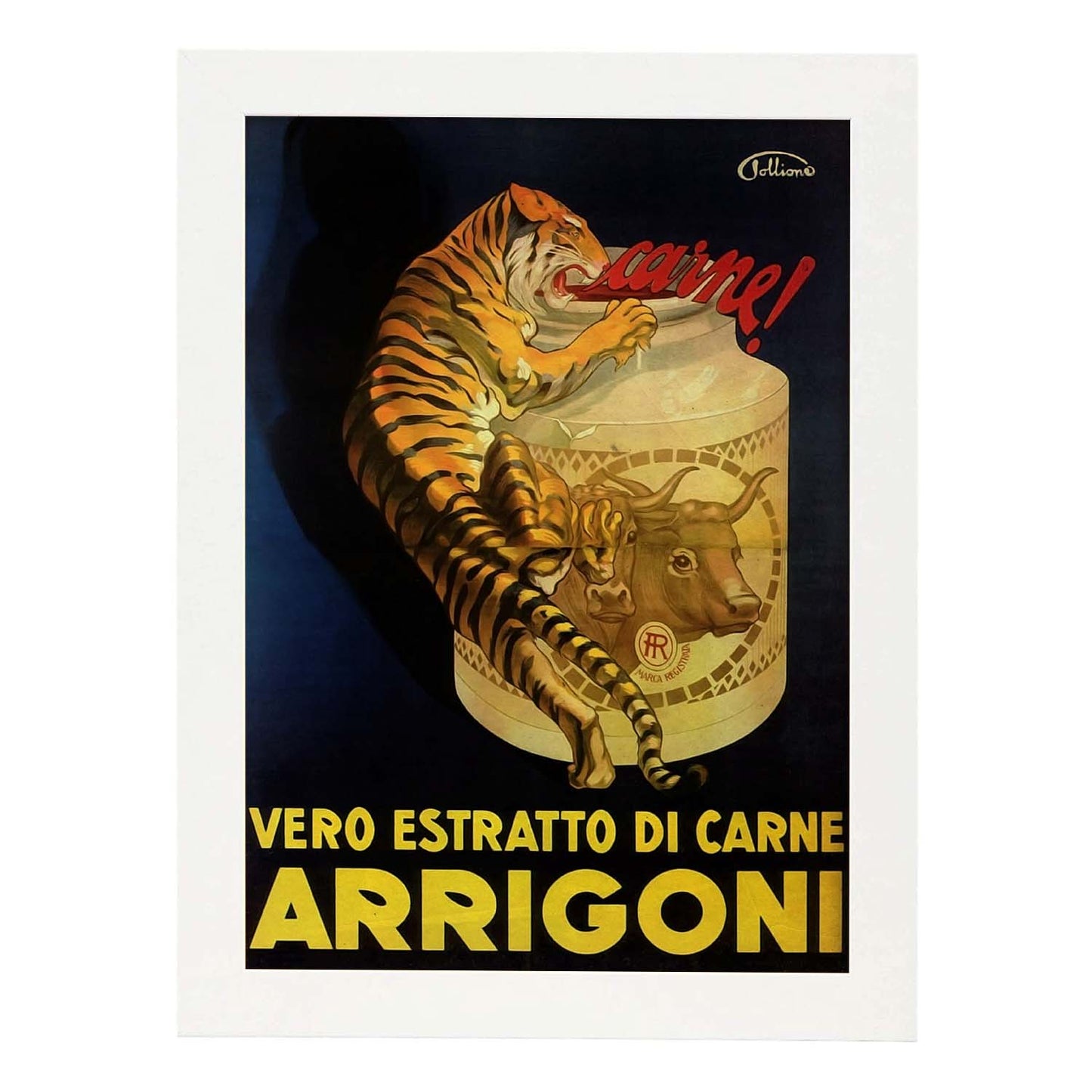 Poster vintage de Tigre. con imágenes vintage y de publicidad antigua.-Artwork-Nacnic-A4-Marco Blanco-Nacnic Estudio SL