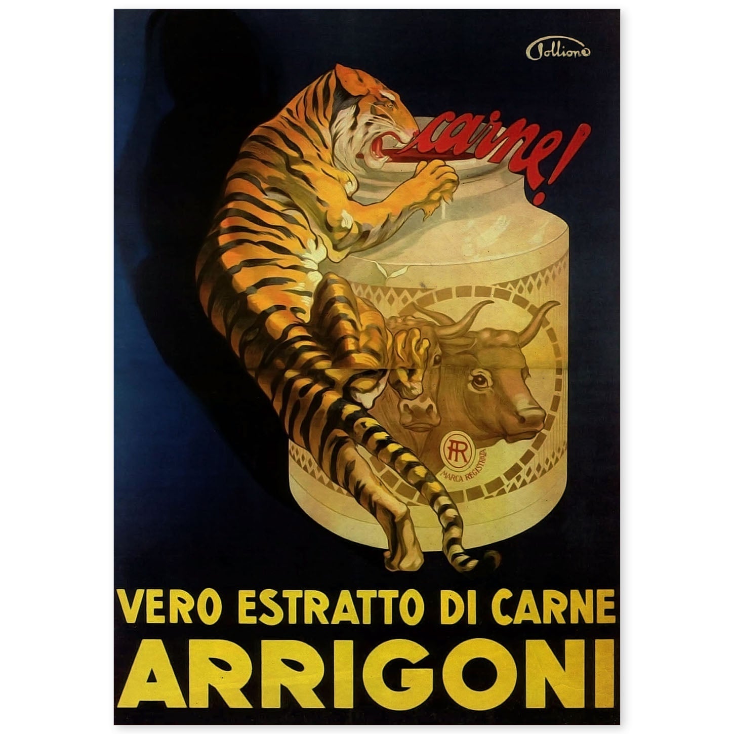 Poster vintage de Tigre. con imágenes vintage y de publicidad antigua.-Artwork-Nacnic-A4-Sin marco-Nacnic Estudio SL