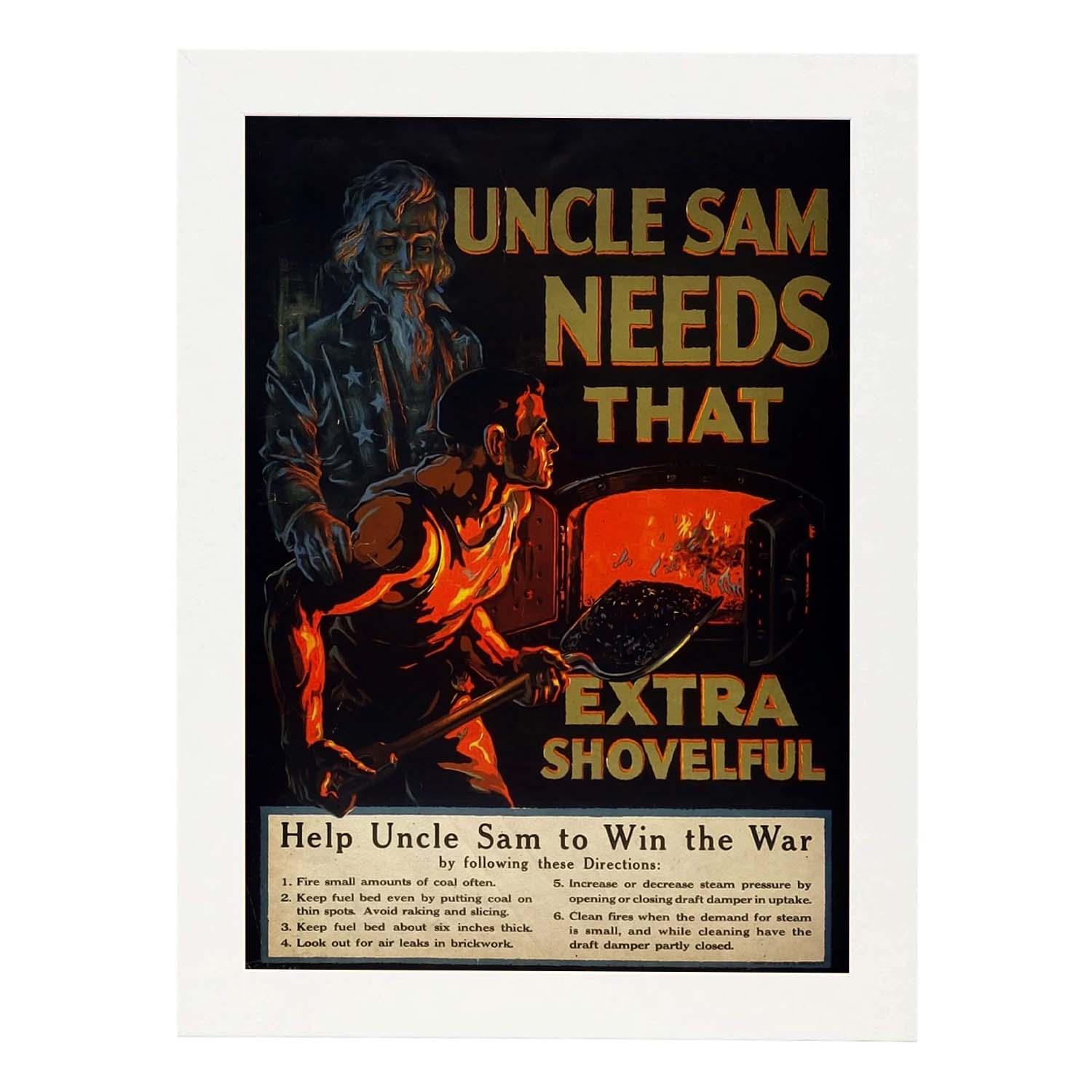 Poster vintage de Tio Sam. con imágenes vintage y de publicidad antigua.-Artwork-Nacnic-A3-Marco Blanco-Nacnic Estudio SL