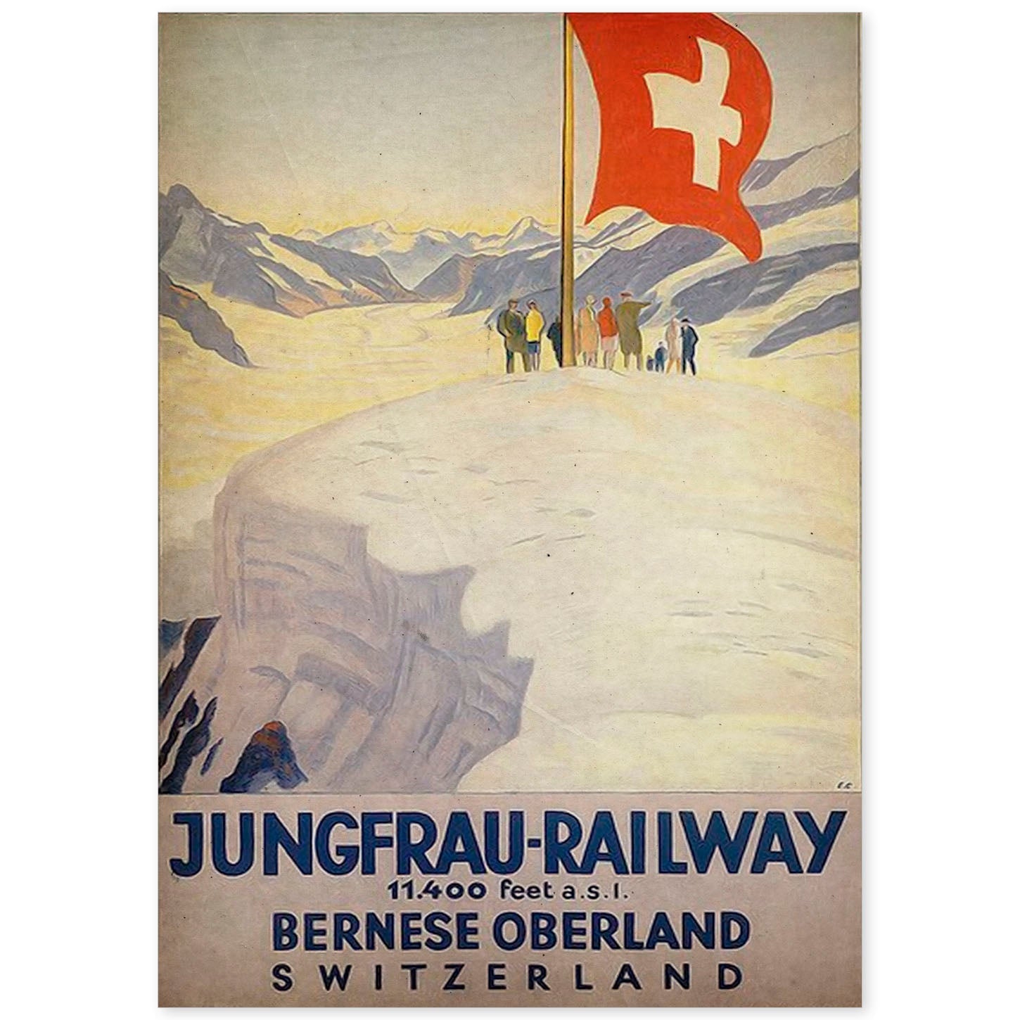 Poster vintage de Tren suizo. con imágenes vintage y de publicidad antigua.-Artwork-Nacnic-A4-Sin marco-Nacnic Estudio SL