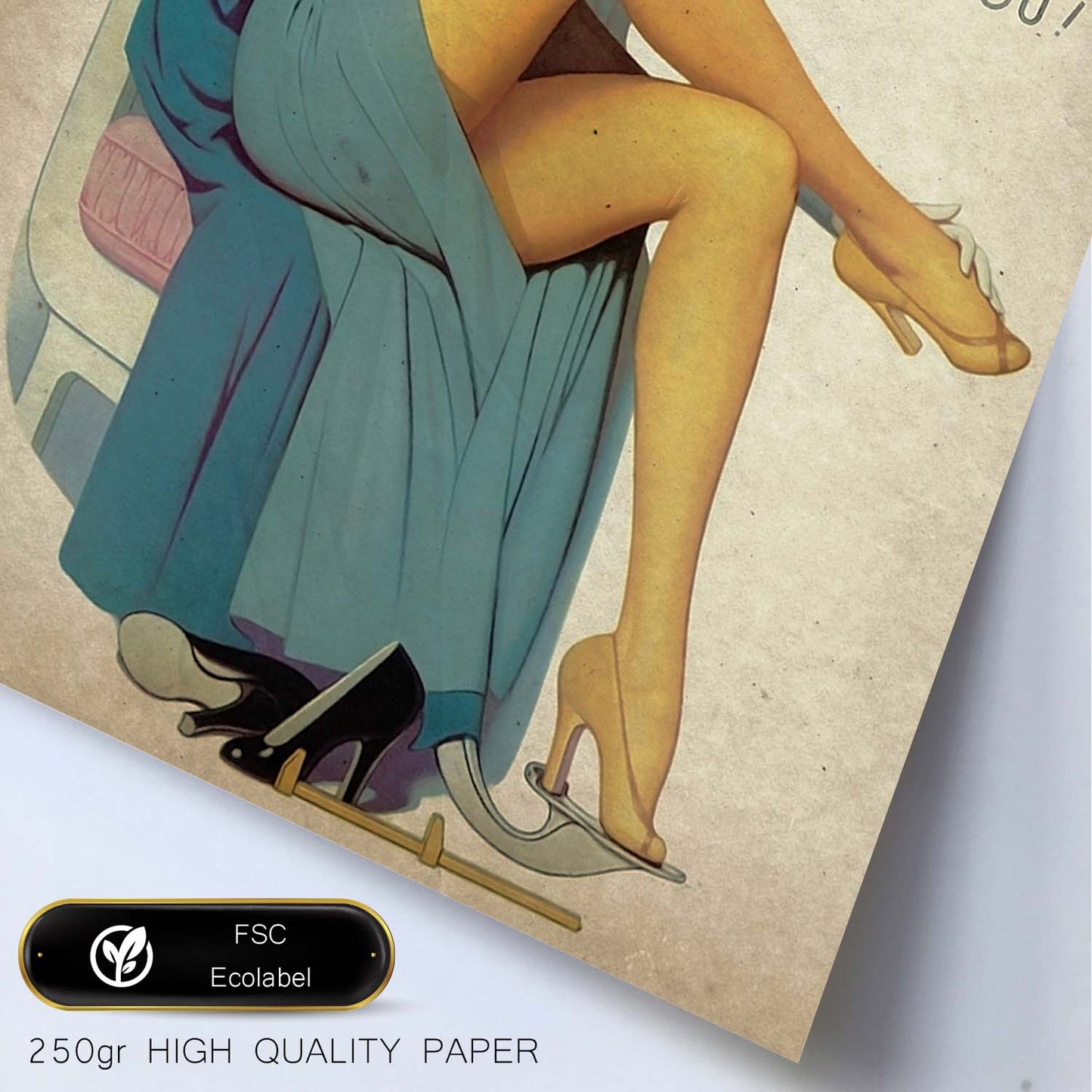 Poster vintage de Vestido azul. con imágenes vintage y de publicidad antigua.-Artwork-Nacnic-Nacnic Estudio SL