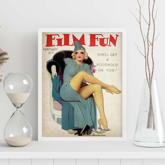 Poster vintage de Vestido azul. con imágenes vintage y de publicidad antigua.-Artwork-Nacnic-Nacnic Estudio SL