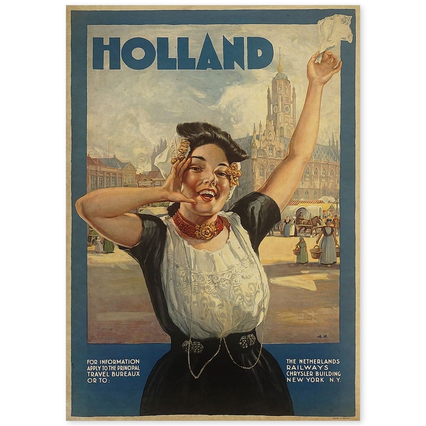 Poster vintage de Viaja a Holanda. con imágenes vintage y de publicidad antigua.-Artwork-Nacnic-A4-Sin marco-Nacnic Estudio SL