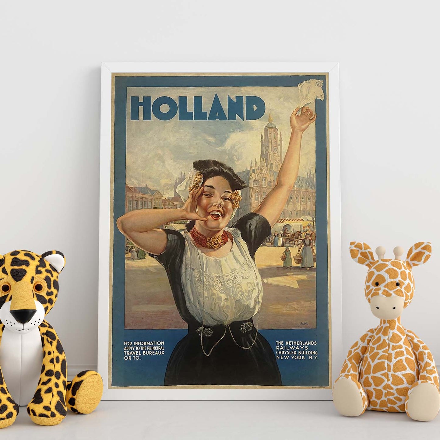 Poster vintage de Viaja a Holanda. con imágenes vintage y de publicidad antigua.-Artwork-Nacnic-Nacnic Estudio SL