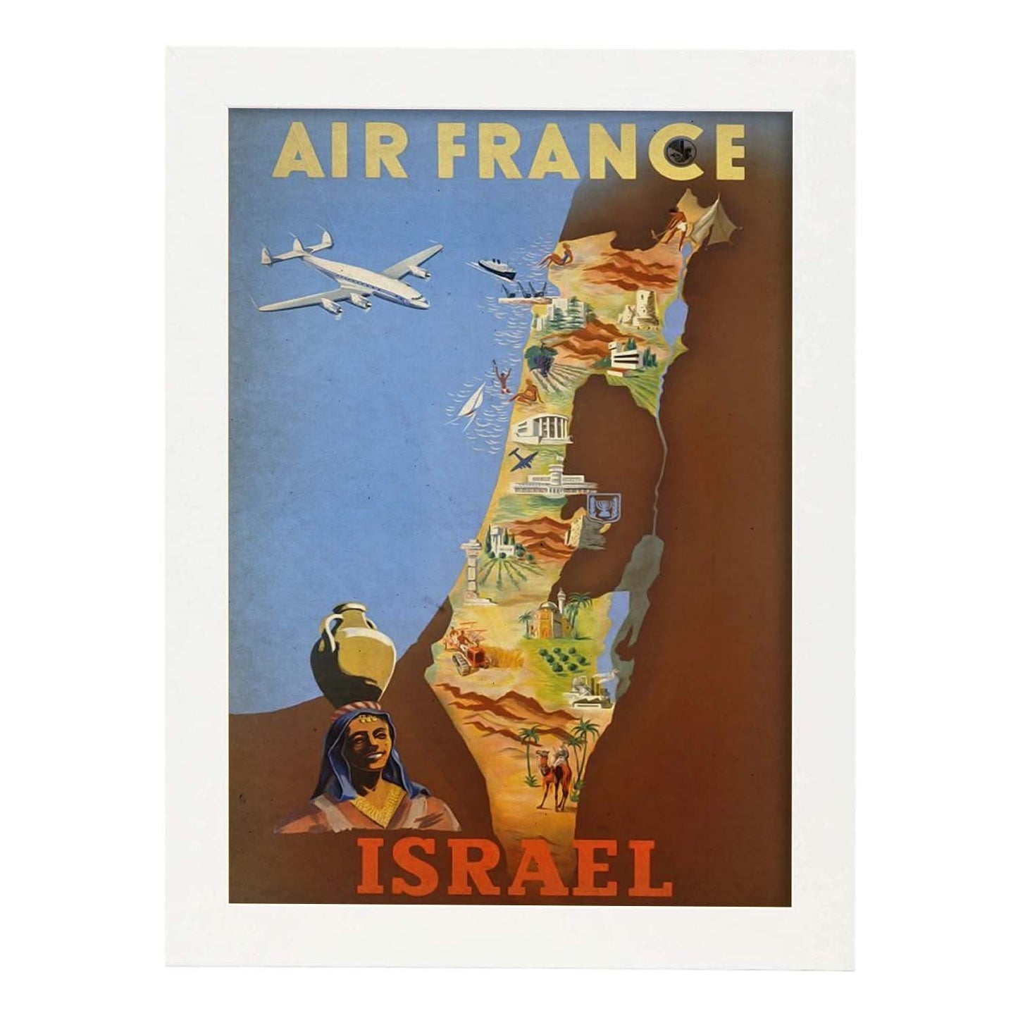 Poster vintage de Viaja a Israel. con imágenes vintage y de publicidad antigua.-Artwork-Nacnic-A3-Marco Blanco-Nacnic Estudio SL