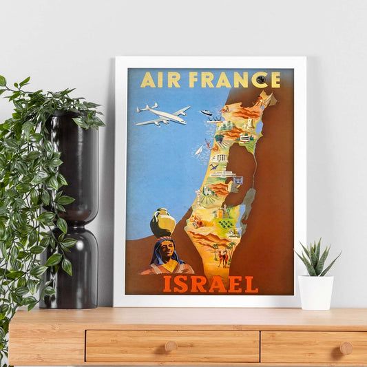 Poster vintage de Viaja a Israel. con imágenes vintage y de publicidad antigua.-Artwork-Nacnic-Nacnic Estudio SL