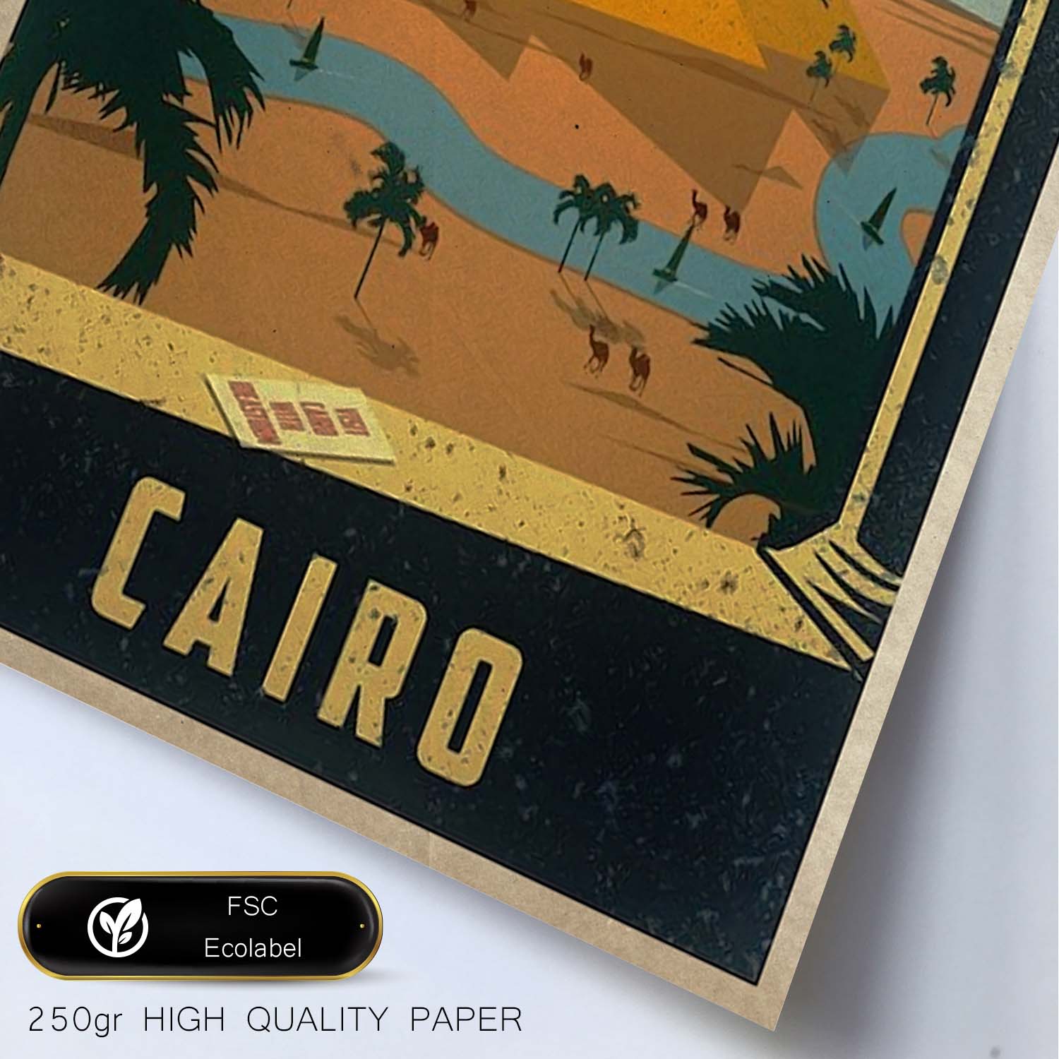 Poster vintage de Visita el Cairo. con imágenes vintage y de publicidad antigua.-Artwork-Nacnic-Nacnic Estudio SL