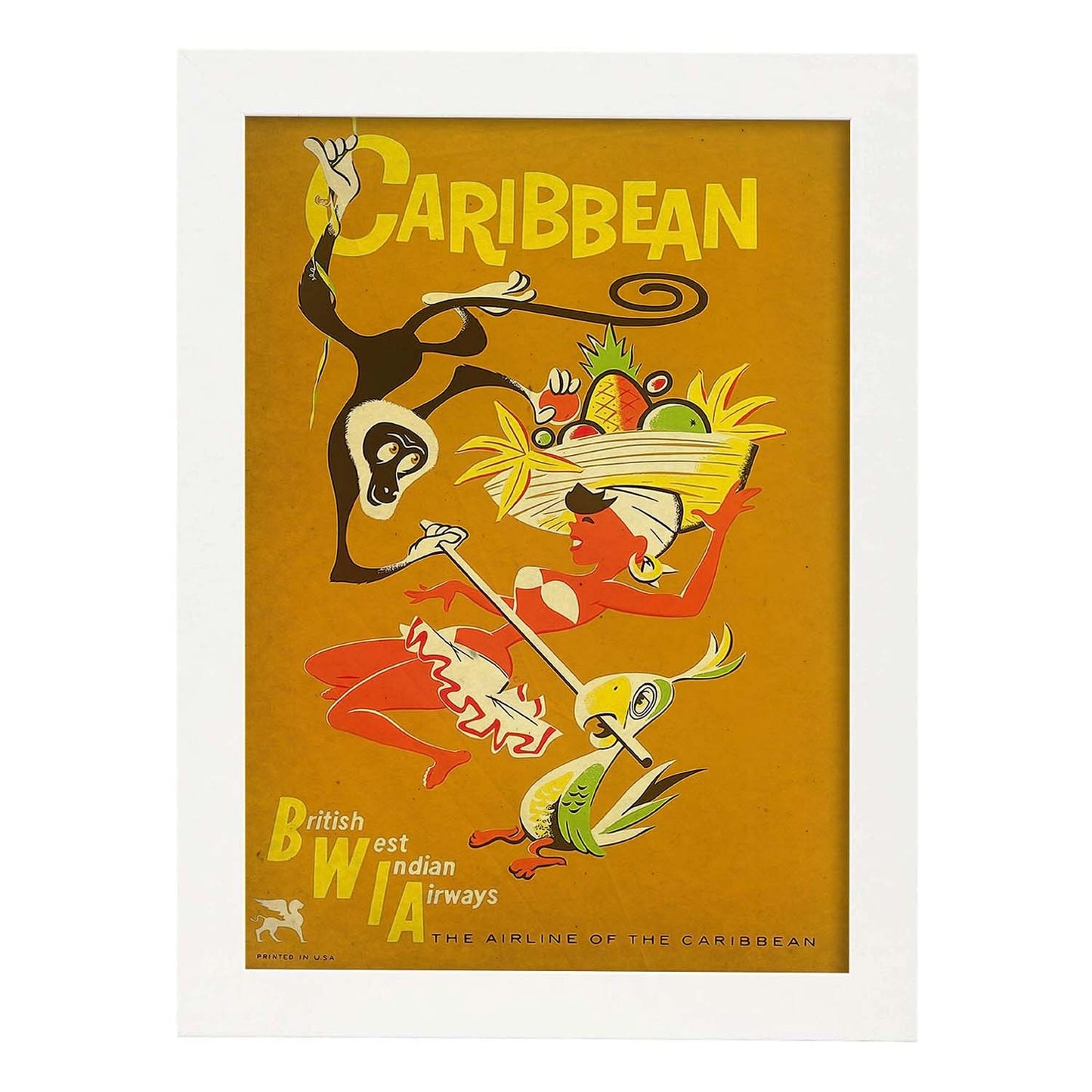 Poster vintage de Visita el Caribe. con imágenes vintage y de publicidad antigua.-Artwork-Nacnic-A3-Marco Blanco-Nacnic Estudio SL