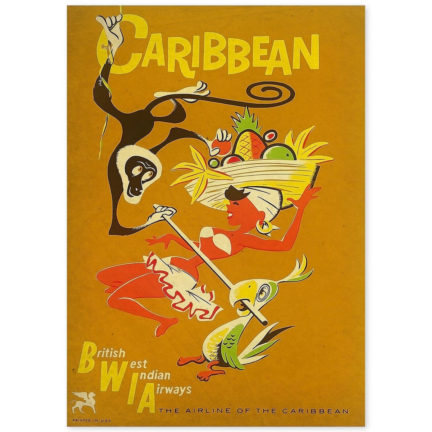 Poster vintage de Visita el Caribe. con imágenes vintage y de publicidad antigua.-Artwork-Nacnic-A4-Sin marco-Nacnic Estudio SL