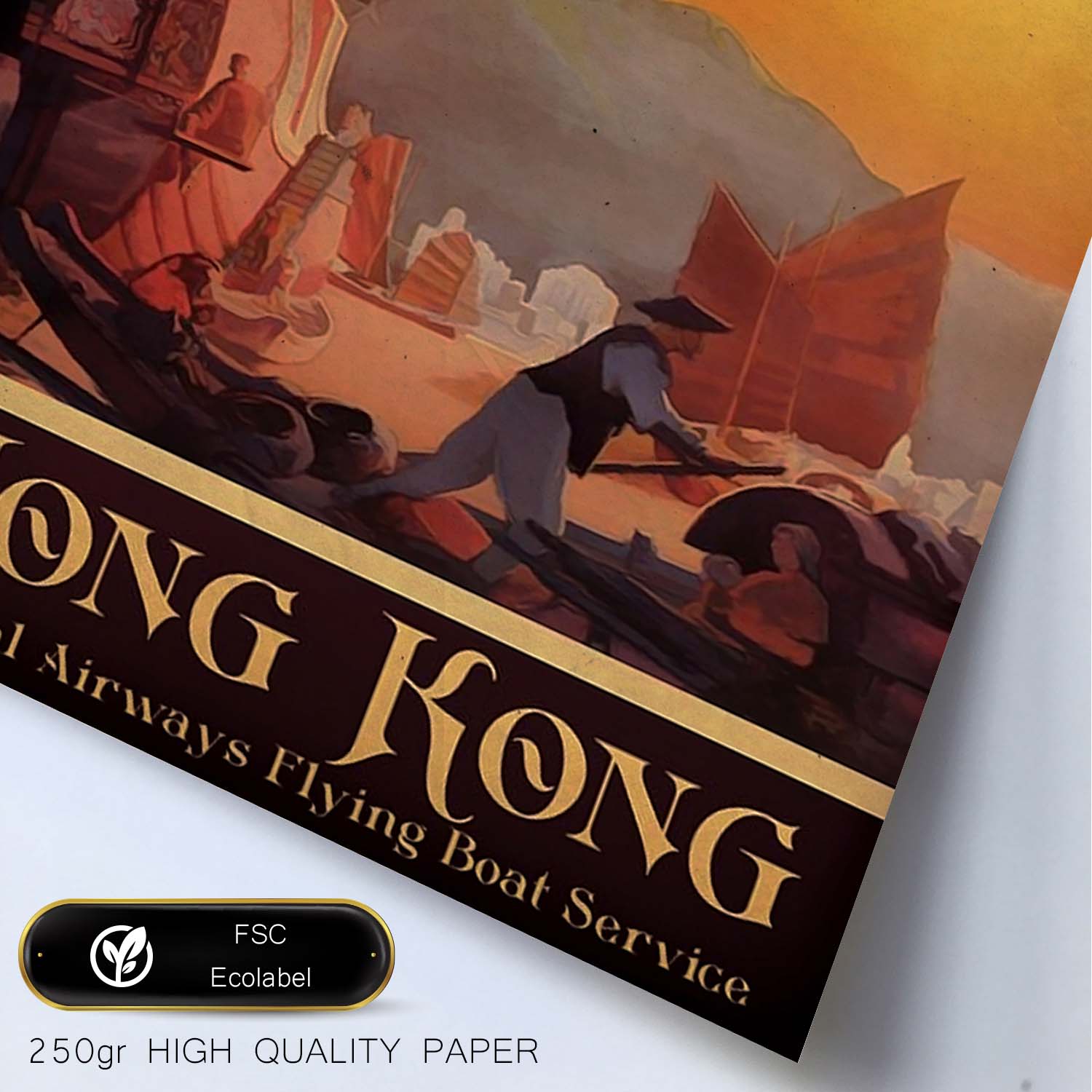 Poster vintage de Visita Hong Kong. con imágenes vintage y de publicidad antigua.-Artwork-Nacnic-Nacnic Estudio SL