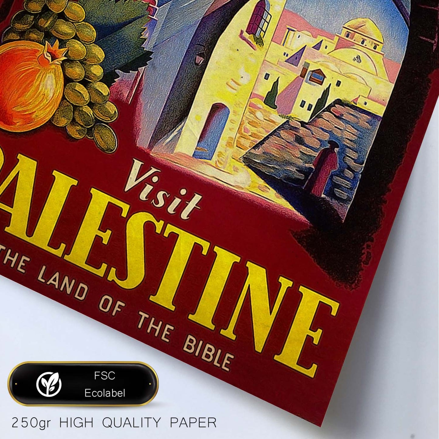 Poster vintage de Visita Palestina. con imágenes vintage y de publicidad antigua.-Artwork-Nacnic-Nacnic Estudio SL