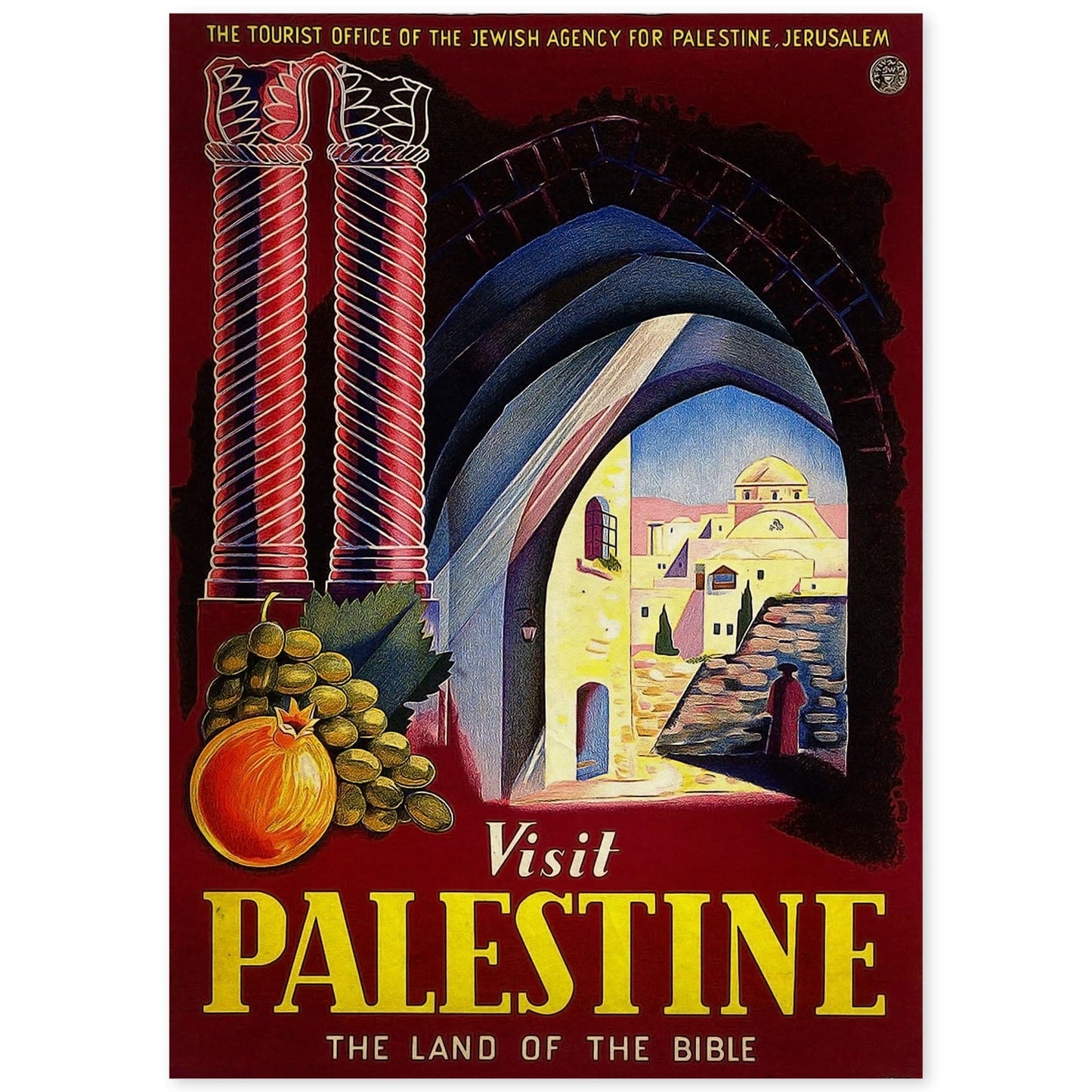 Poster vintage de Visita Palestina. con imágenes vintage y de publicidad antigua.-Artwork-Nacnic-A4-Sin marco-Nacnic Estudio SL