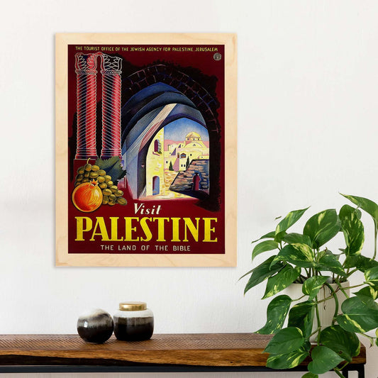 Poster vintage de Visita Palestina. con imágenes vintage y de publicidad antigua.-Artwork-Nacnic-Nacnic Estudio SL