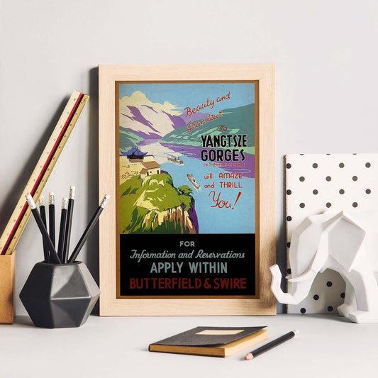 Poster vintage de Yangtsze. con imágenes vintage y de publicidad antigua.-Artwork-Nacnic-Nacnic Estudio SL