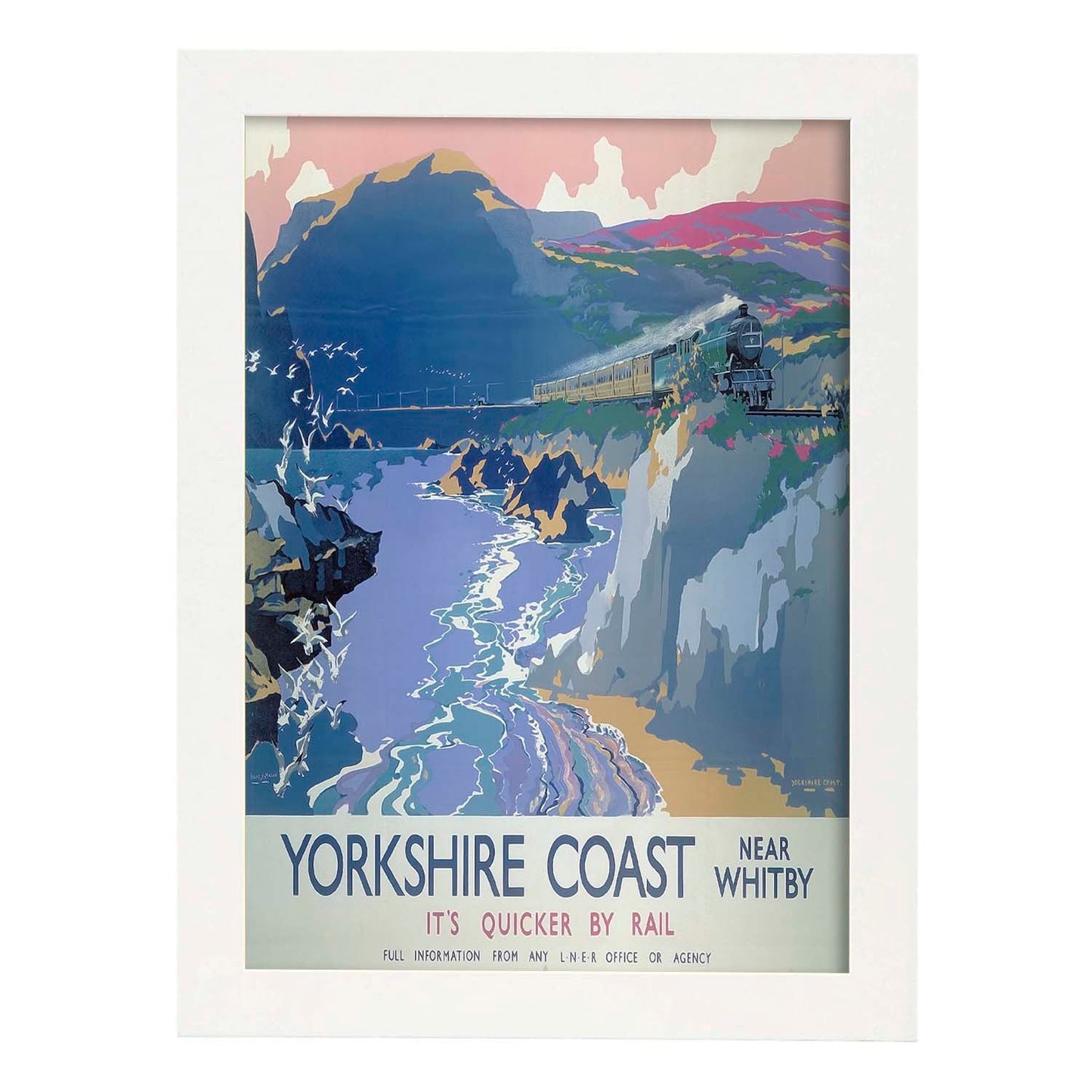 Poster vintage de Yorkshire. con imágenes vintage y de publicidad antigua.-Artwork-Nacnic-A3-Marco Blanco-Nacnic Estudio SL