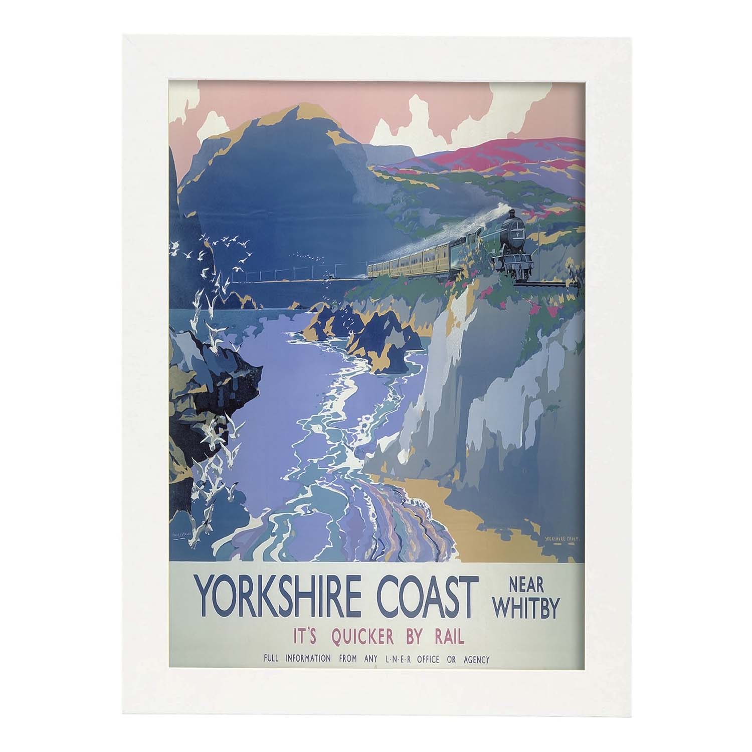 Poster vintage de Yorkshire. con imágenes vintage y de publicidad antigua.-Artwork-Nacnic-A3-Marco Blanco-Nacnic Estudio SL