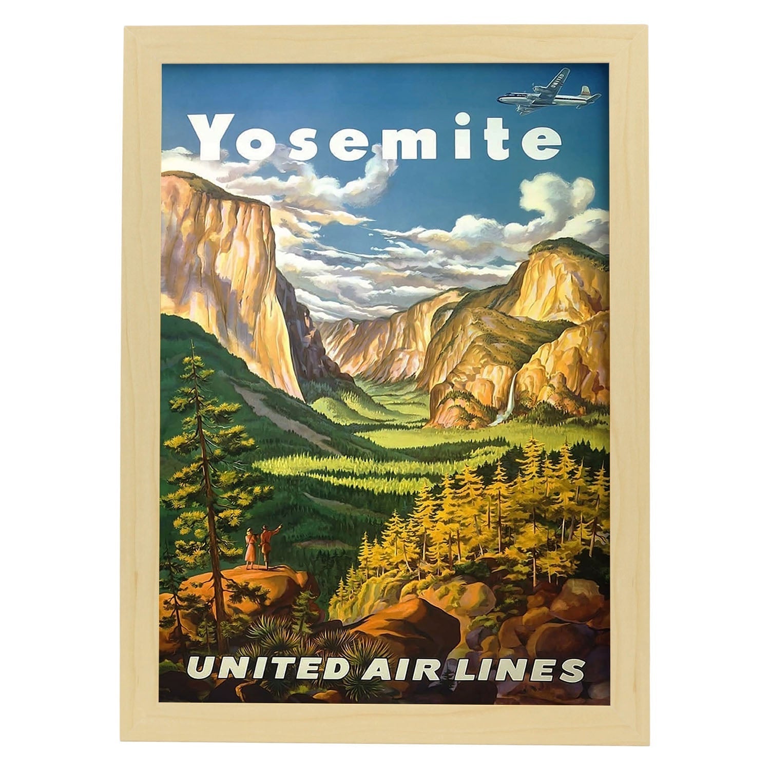 Poster vintage de Yosemitas. con imágenes vintage y de publicidad antigua.-Artwork-Nacnic-A4-Marco Madera clara-Nacnic Estudio SL