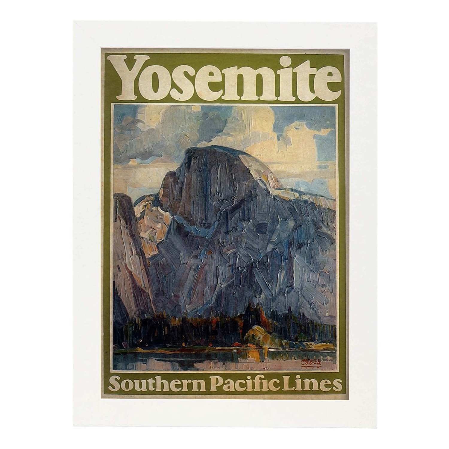Poster vintage de Yosemite. con imágenes vintage y de publicidad antigua.-Artwork-Nacnic-A3-Marco Blanco-Nacnic Estudio SL