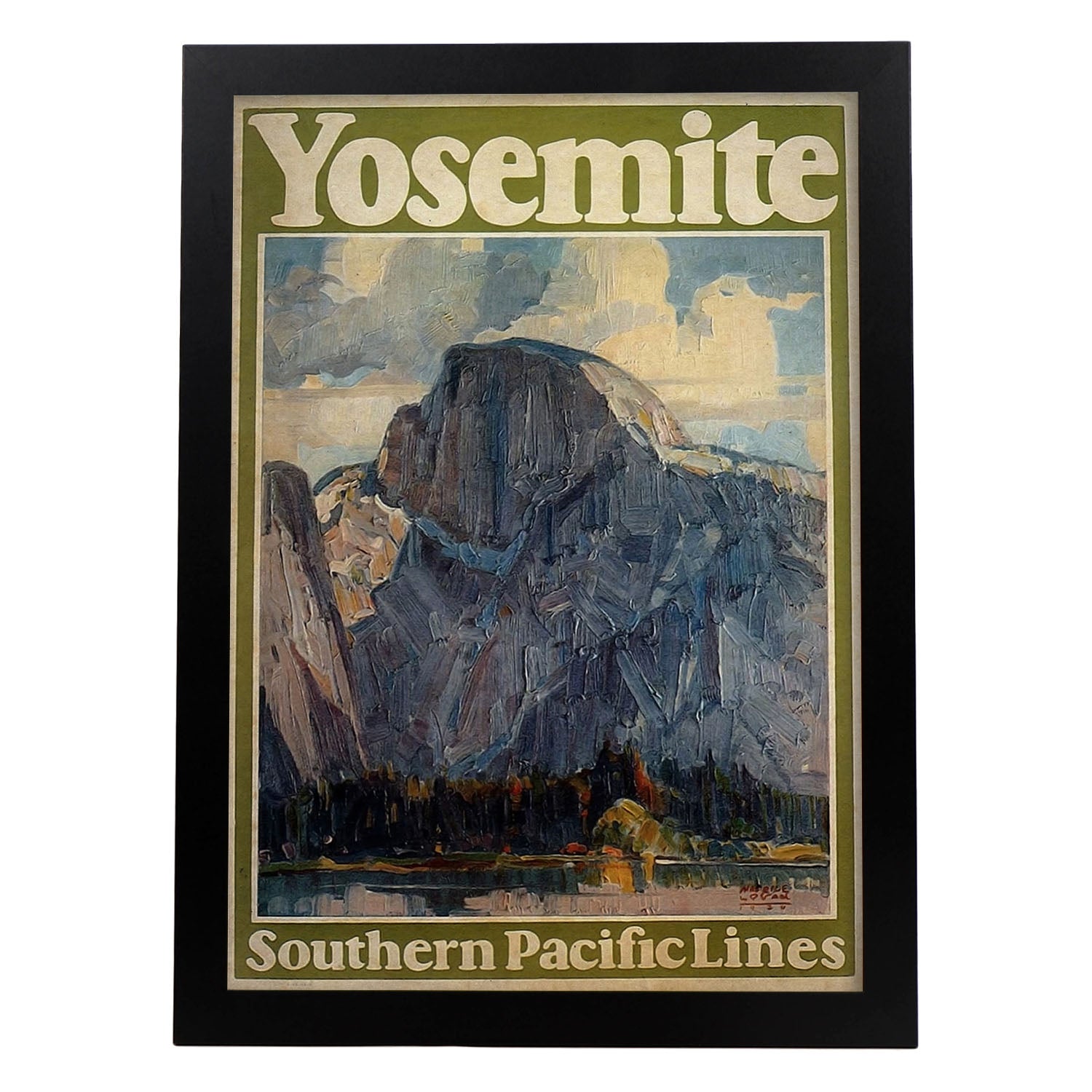 Poster vintage de Yosemite. con imágenes vintage y de publicidad antigua.-Artwork-Nacnic-A3-Marco Negro-Nacnic Estudio SL